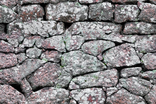 Texture transparente. mur de pierre fait de blocs de granit.
