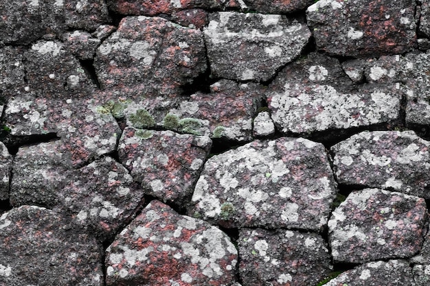 Texture transparente. mur de pierre fait de blocs de granit.