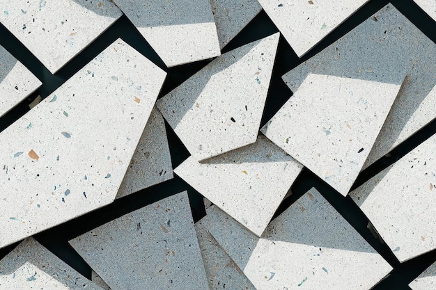 Texture transparente de terrazzo créatif conception tridimensionnelle morceaux de carreaux de stuc de granit de différents s