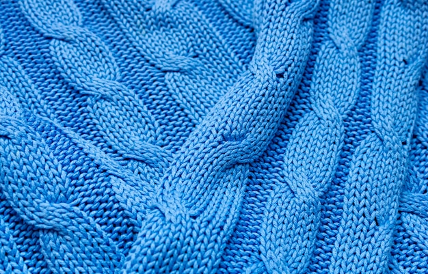 Texture tricotée en bleu