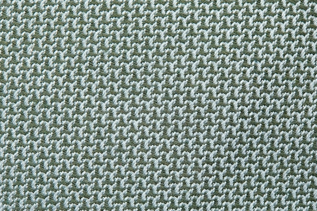 Texture tricotée Texture de tissu jacquard avec motif géométrique gris bleu Motif mosaïque au crochet