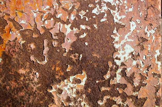 Texture de vieille peinture sur une surface rouillée