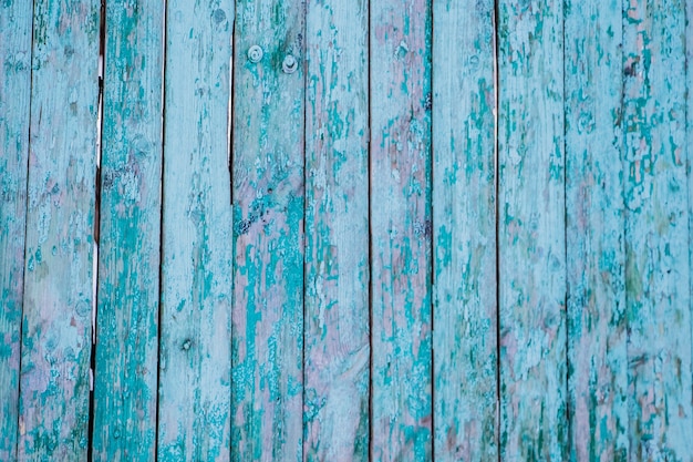 Texture de vieux fond de planches de bois bleu fissuré