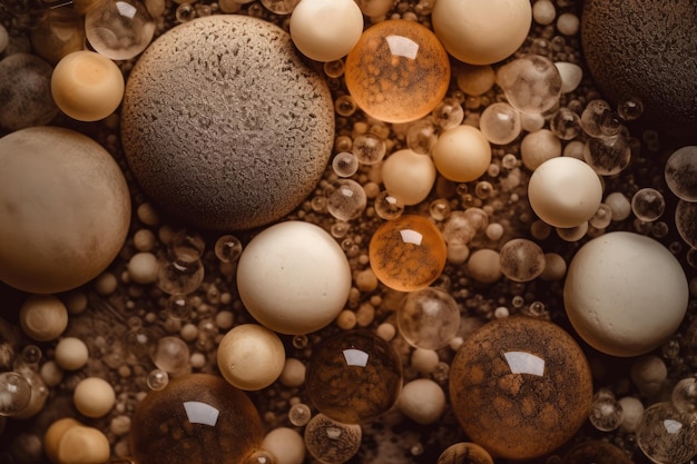 Textures de bulles naturelles et organiques avec des tons terreux et un effet calmant