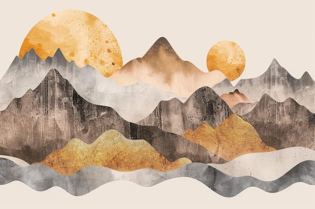 Textures colorées paysages abstraits œuvres d'art dessinées à la main