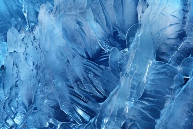 Textures de glace abstraites sur la fenêtre de la voiture en hiver Verre glacé et glace Un aspect texturé arrière-plan et concepts de textures AI Génératif
