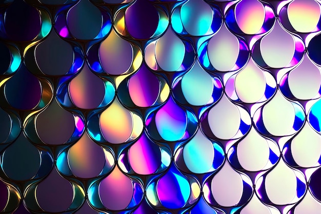 Textures de motifs de cristal de lumière holographique de licorne sans couture textures irisées arc-en-ciel hologramme verre matériau fond d'écran texture AIgenerated