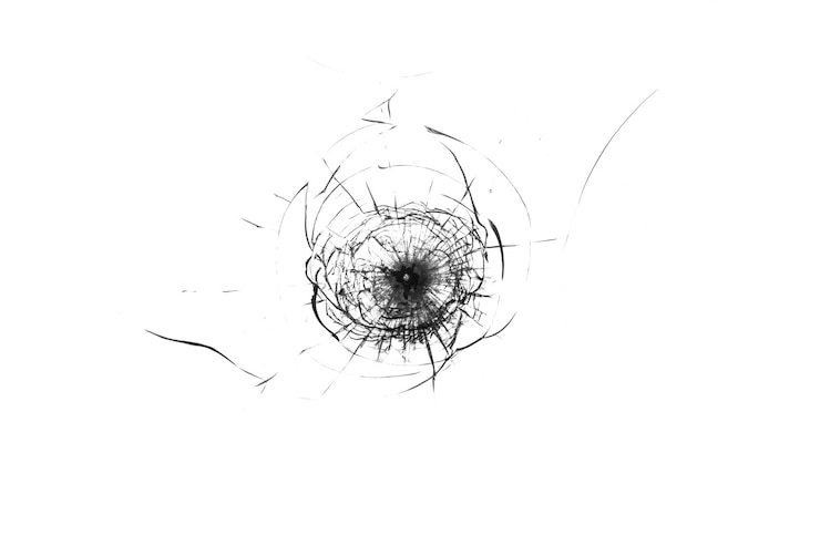 Photo textures de verre brisé sur un fond blanc