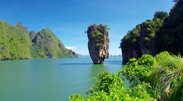 Thaïlande James Bond Stone Island, Phang Nga en Thaïlande. Mer