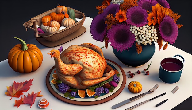 Thanksgiving et la fête des récoltes 23 novembre IA générative