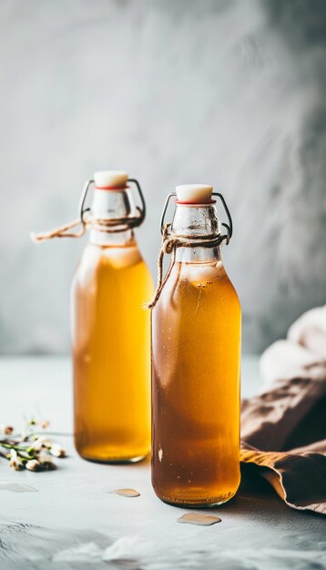 Le thé kombucha en bouteille