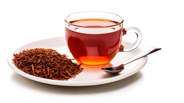 Le thé Rooibos isolé sur fond blanc