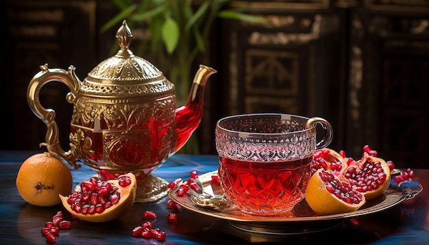 Un thé turc servi avec beaucoup de grenades à Istanbul