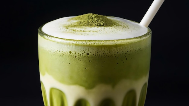 Le thé vert matcha latte glacé