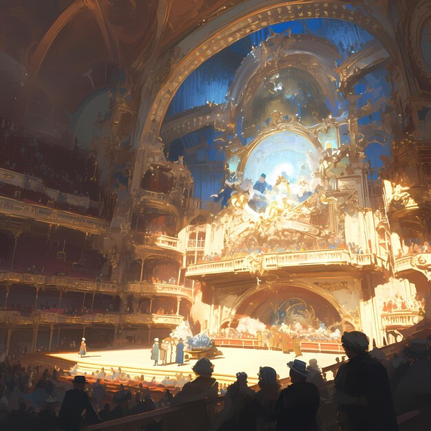 Le théâtre d'opéra élégant, l'architecture exquise