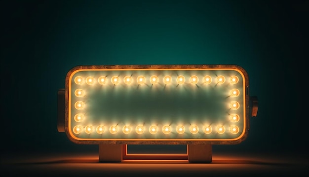 Théâtre de scène lumineux éclairé par des lampes électriques générées par l'IA
