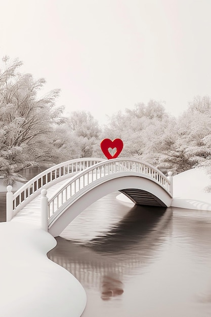Photo un thème d'art numérique 3d mettant en vedette un pont de verrouillage d'amour minimaliste en blanc