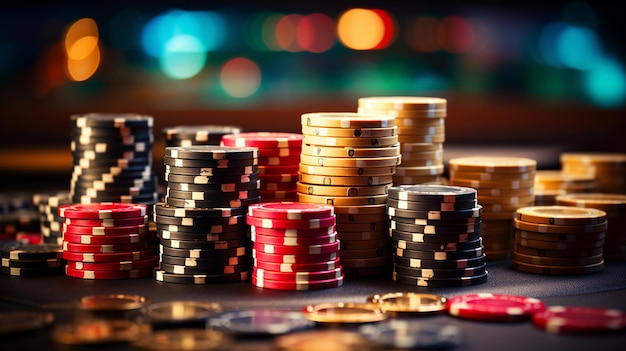 Thème Casino Roulette d'or gros plan Generative AI