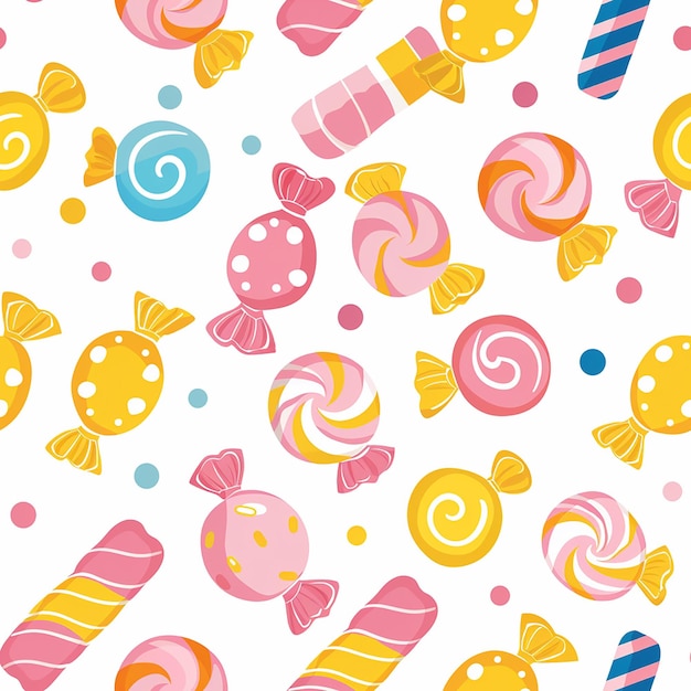 un thème de fête coloré avec beaucoup de bonbons colorés et de bonbins