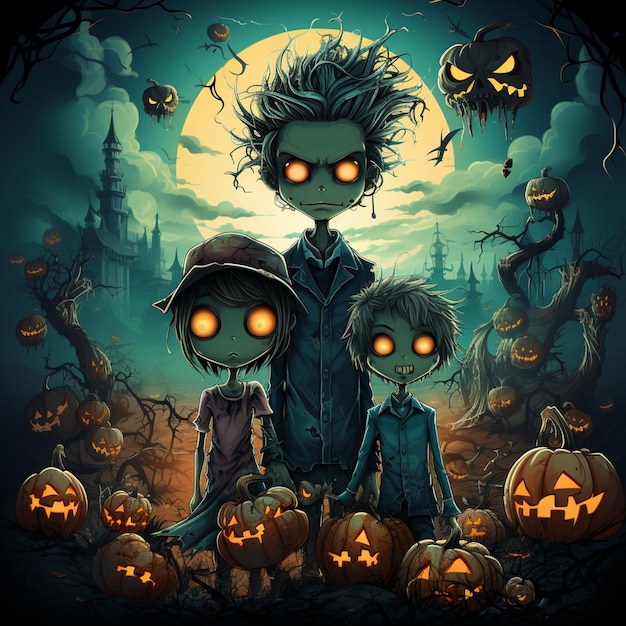 Photo thème halloween illustration pour enfants