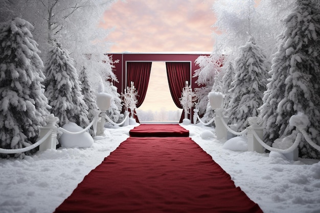 thème d'hiver tapis rouge