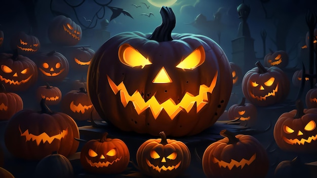 Thème d'horreur d'Halloween Concept Art Fête de citrouilles