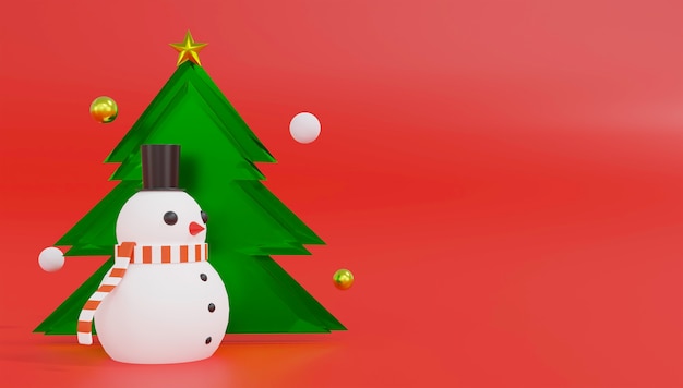 Thème de rendu 3D Joyeux Noël et bonne année.