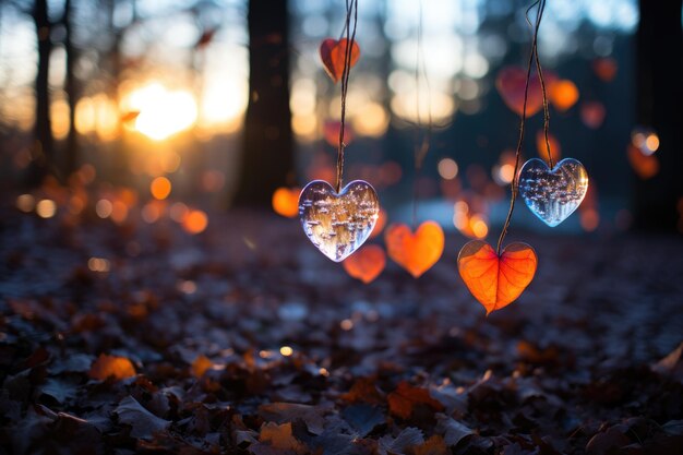 Thème romantique avec le symbole de cœur d'amour photographie professionnelle