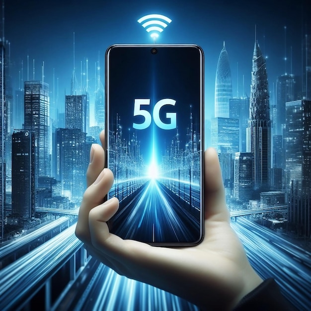 Le thème de la technologie 5g est l'industrie futuriste.