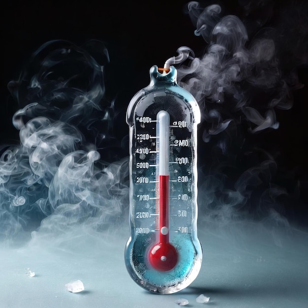 Thermomètre de congélation températures gelées et froides couvertes de glace