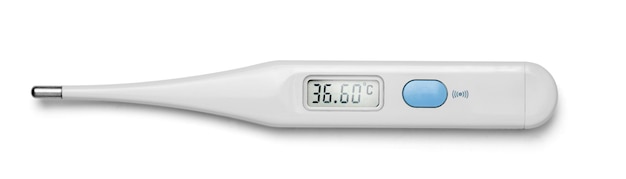 Thermomètre médical électronique isolé sur blanc