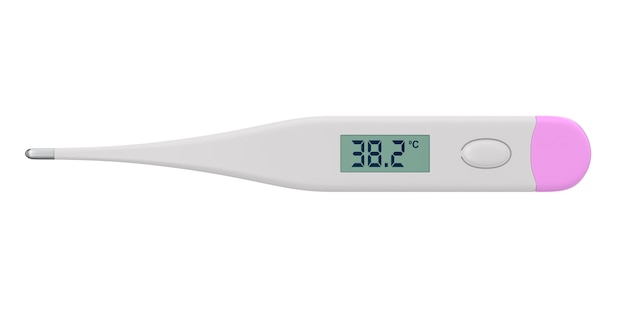 Thermomètre sur surface blanche isolé