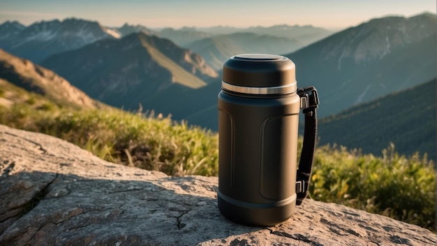 Photo thermos dans les montagnes paysage naturel thermos