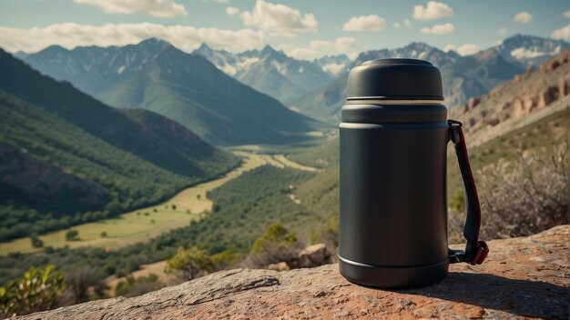 Thermos dans les montagnes paysage naturel Thermos