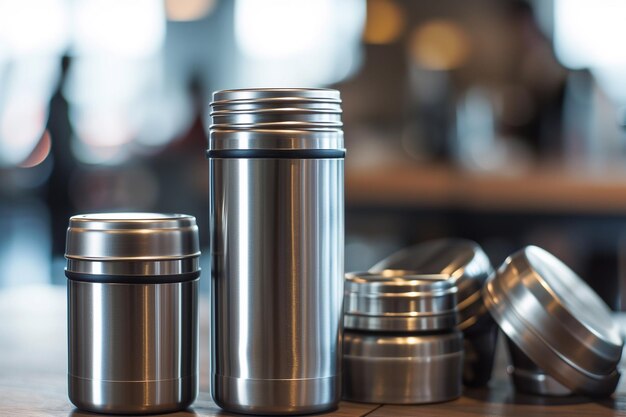 Thermos métallique pour boissons Thermos alimentaire Bouteille réutilisable Appareil de camping Thermos en acier