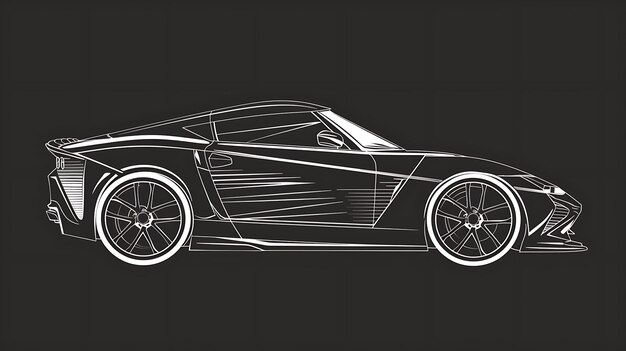 Photo this is a vector illustration of a generic sports car it is a simple yet elegant design that would be perfect for a variety of purposes