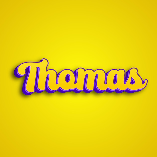 Photo thomas typographie design 3d jaune rose blanc fond photo jpg