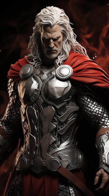 Thor cheveux blancs avec un nouveau costume