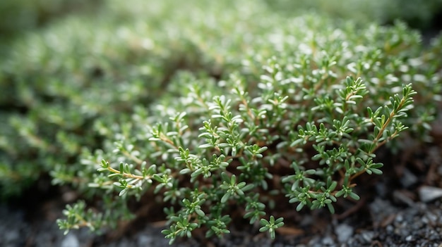 Photo le thym frais qui pousse dans le jardin est sélectif.