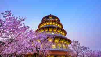 Photo tianyuan temple nighttime