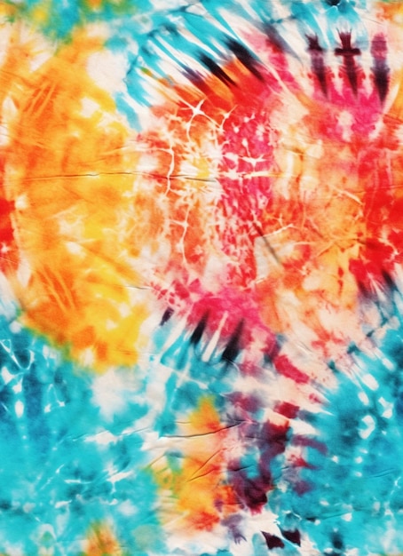 Photo tie dye est un motif très coloré et coloré avec beaucoup de couleurs générative ai