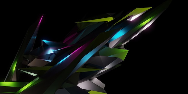La tige en acier brillante de fond de lueur reflète l'illustration 3d de technologie abstraite de couleur