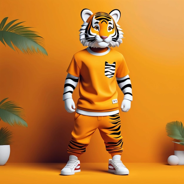 Photo tigre 3d personnage animal