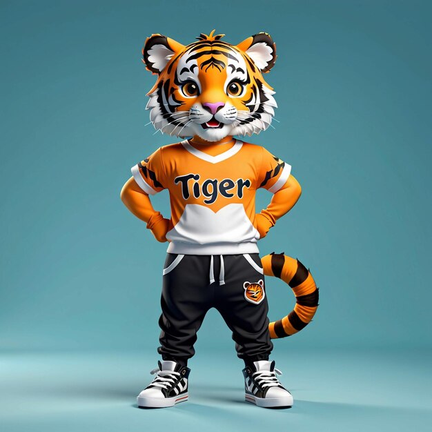 Photo tigre 3d personnage animal