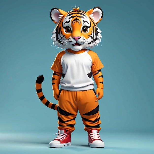 Photo tigre 3d personnage animal