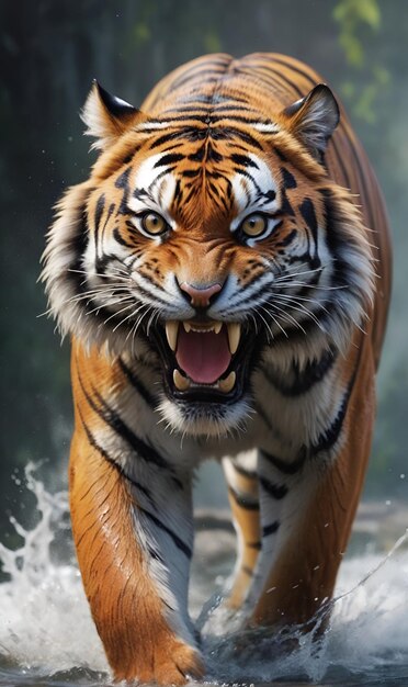 Un tigre un animal sauvage de proie enragé