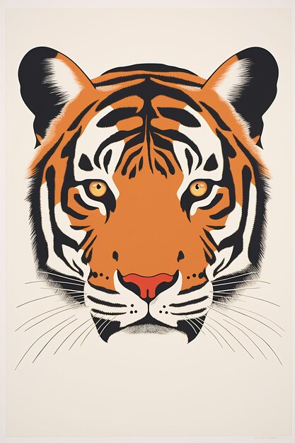 Un tigre au visage noir et orange