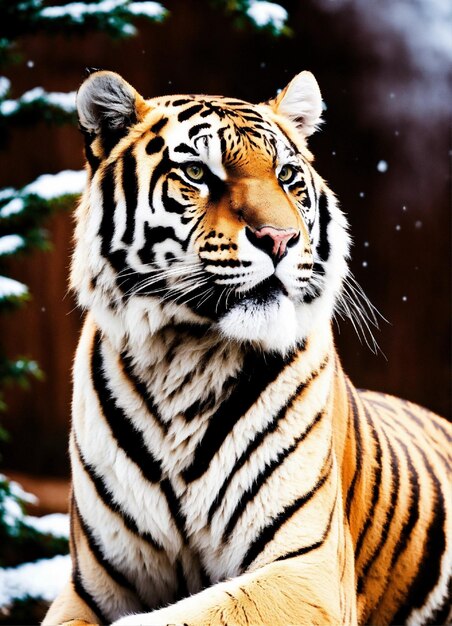 un tigre blanc et brun