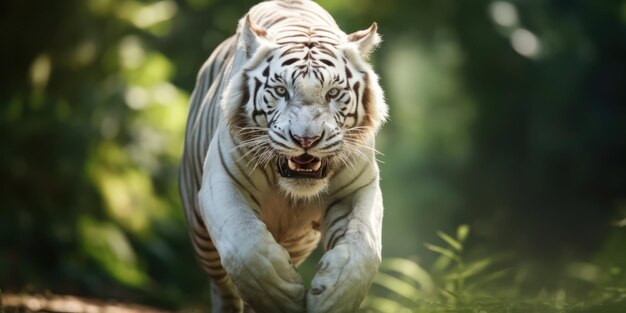 Tigre blanc dans son cadre naturel préservé