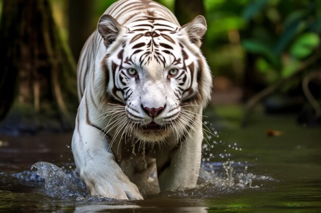 un tigre blanc à l'état sauvage